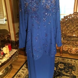 Dazzling Matching Jacket/skirt Set Ben Marc International Navy Blue S 18